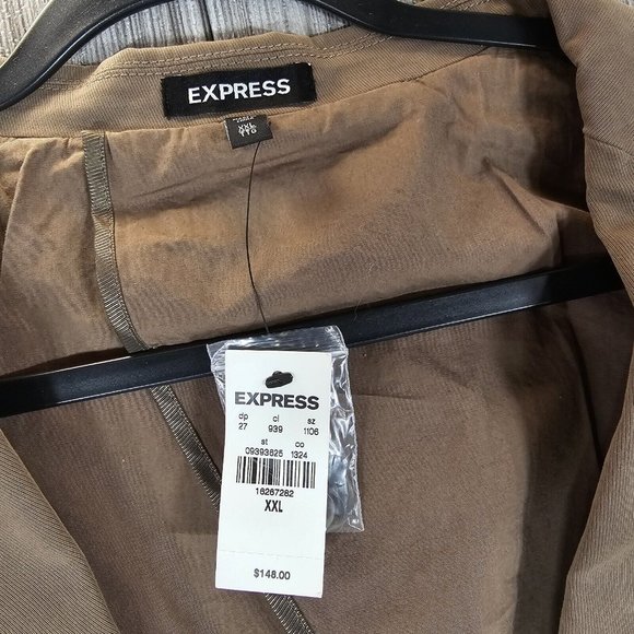 Express Notch Lapel Twill Coat - Men's Size XXL - MSRP $ 148.00 NEW - Picture 3 of 5